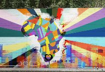 Africa graffiti map on the wall